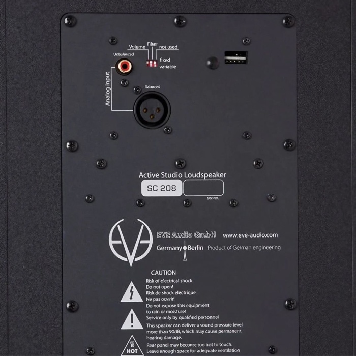 Eve Audio 05 0005 SC208 Orta Alan Aktif Stüdyo Monitörü (Tek) | 8 İnç Woofer Geniş Frekans Aralığı Güçlü Bas